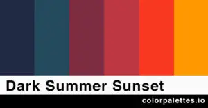 dark summer sunset color palette