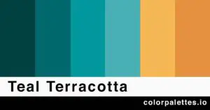 teal terracotta color palette
