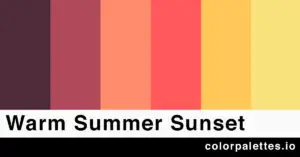 warm summer sunset color palette
