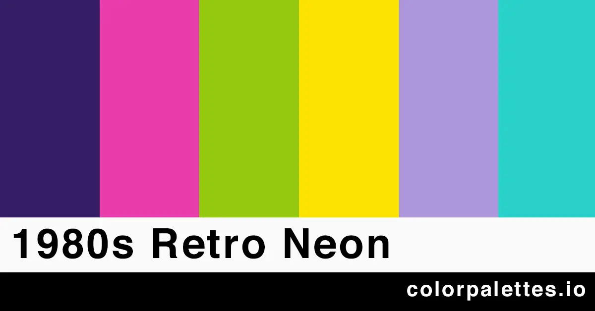 1980's Retro Neon Color Palette