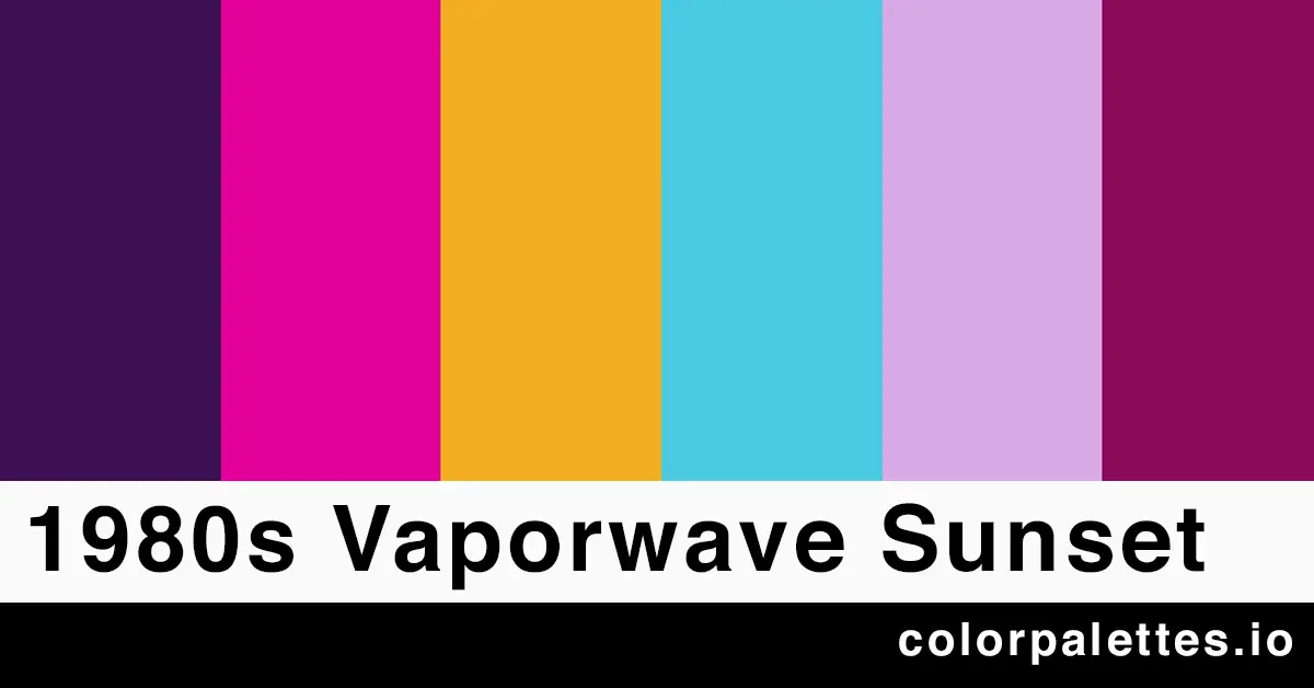 80s vaporwave sunset color palette