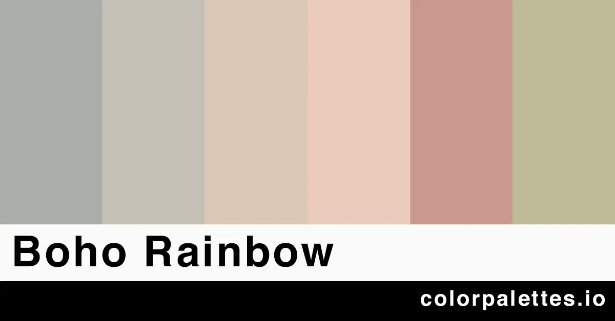 Boho rainbow color palette