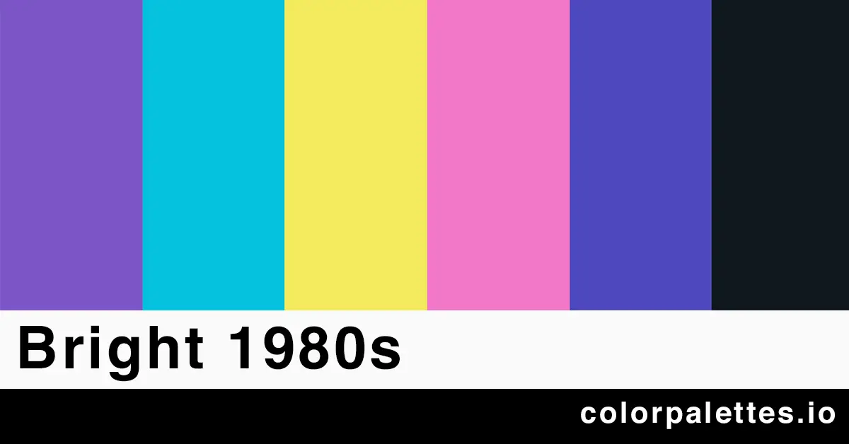 bright 1980s color palette