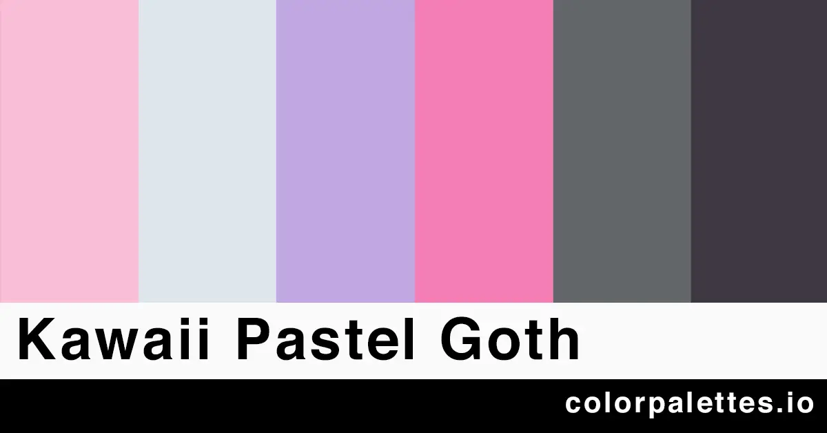kawaii pastel goth color palette